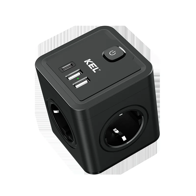 Rozgałęźnik 4 round sockets z bolcem